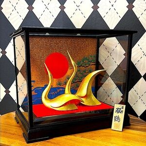 Elegant Japanese Golden Crane Display| Luxurious Collector’s Art| Kanazawa Leaf